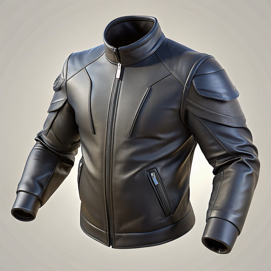 Rizvi Leather: Men's Black Moto Leather Jacket