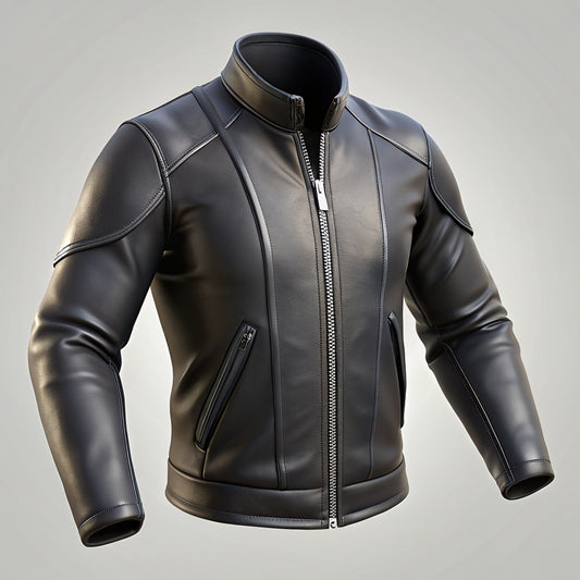 Rizvi Leather: Men's Black Moto Leather Jacket