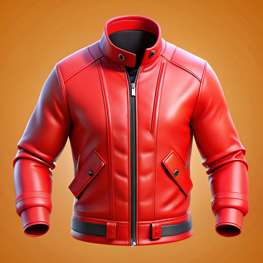 Rizvi Leather Men's Red Bomber Leather Jacket - Rizvi Leather