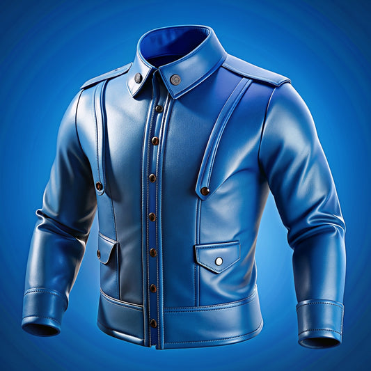 Men’s Classic Blue Fashion Leather Jacket – Timeless Style in Vibrant Blue - Rizvi Leather